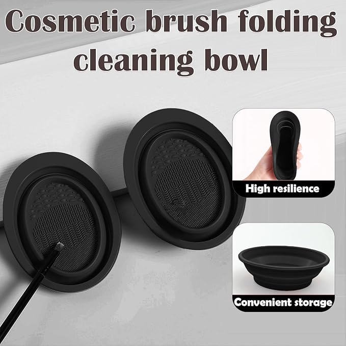 GZIXBDA Makeup Brush Set, 48Pcs Makeup Tool Set Premium Synthetic Foundation Concealers Powder Eye Shadows Makeup Brushes Kit for for Beginner Professional, Black