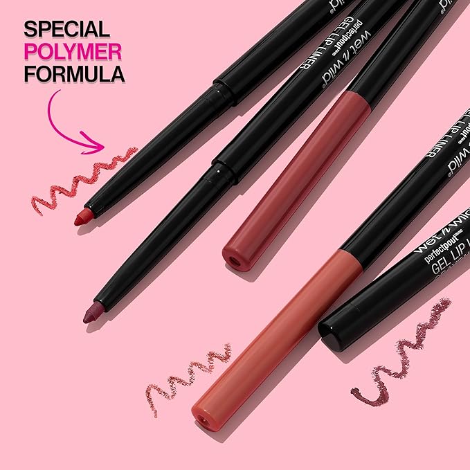 wet n wild Lip Liner Perfect Pout Matte Retractable Gel Lip Liner Pencil, Plum Together (Pack of 2)