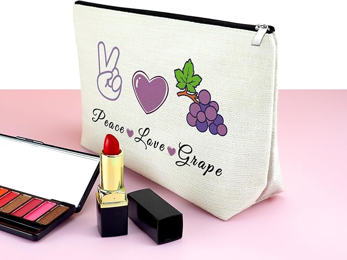 Mxrymvu Fruit Lover Gifts Makeup Bag Gifts for Grape Lovers Fruit Themed Gifts for Adults Cosmetic Bag Friendship Gift for Girls Fruit Gifts for Women Birthday Party Gift Travel Pouch