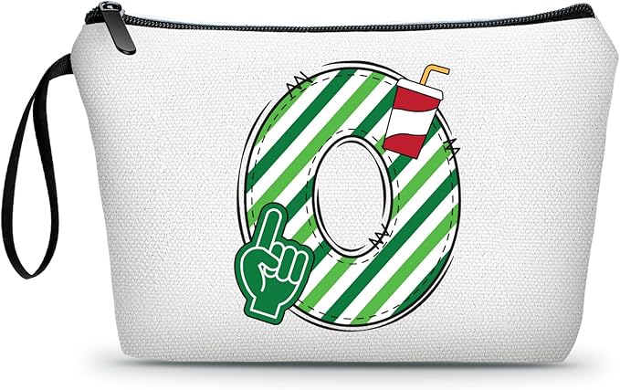 ARIOSEY Football Initial Birthday Graduation Gifts Cosmetic Travel Toiletry Bags Football Accessories Party Favors for Women Girls Daughter Niece Team Coach Friends -O