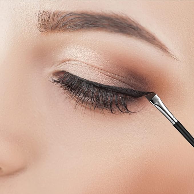 Fine Angled Eyeliner Brushes, JASSINS Precision Gel Eye Liner Brush,Synthetic Bristles Eye Makeup Tool,Ultra Thin Slanted Flat Angle for Beauty Cosmetic Tool