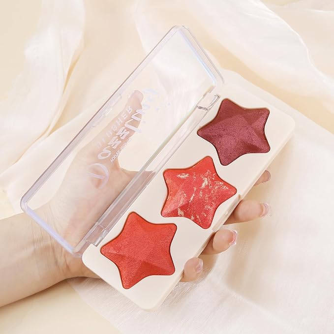 Boobeen 3 Colors Baked Shimmer Highlight & Blush