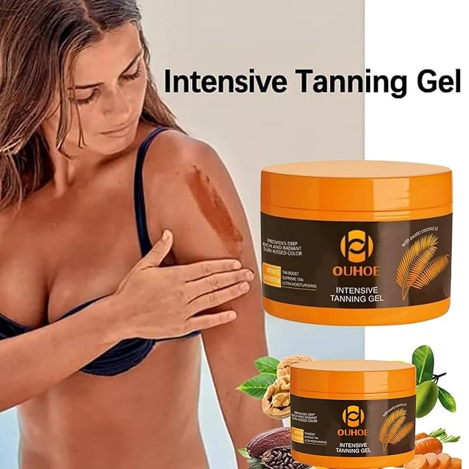 Brown Tanning Gel Tanning Cream,Tanning Accelerator Cream, Soft Brown Intensive Tanning Luxe Gel,Tanning Luxe Gel, Tanning Cream for Sunbeds & Outdoor Sun 150g*2PCS
