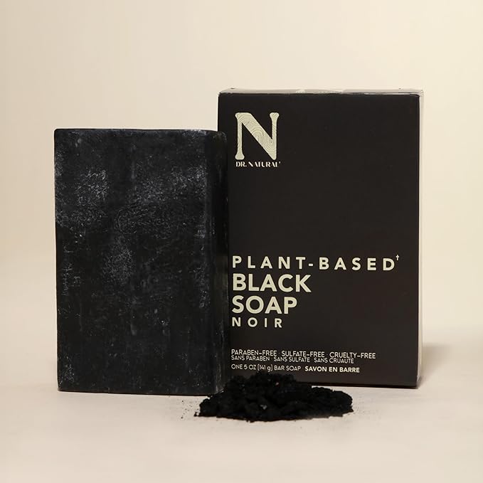 Dr. Natural Black Bar Soap - Gentle Moisturizing Soap Bar - Anti Acne and Blemishes - Moisturizing, Pore Cleanser - Natural African Body Wash - 5 oz..