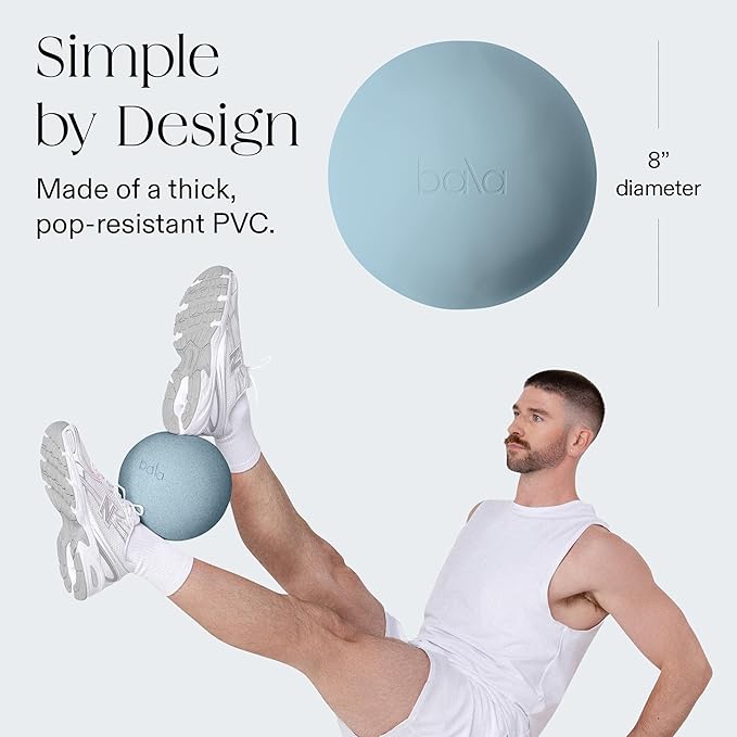 Bala Non-Weighted Exercise Ball - 8" Yoga Ball for Barre, Stretching, Strength & Core Training - Small Pilates Ball Workout Accessory with Mini Pump for Home Gym & Fitness Routines - 100% PVC