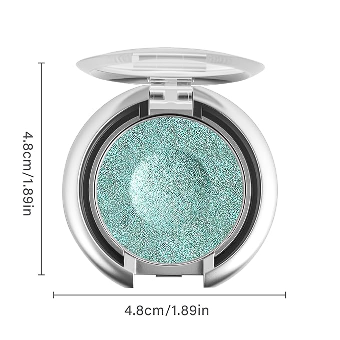 Glitter Eyeshadow,Multichrome Holographic Green Shimmer Eye Shadow,Chameleon High Pigmente Sparkly Shadows Palette，Iridescent Metallic Eye Highlighter，Makeup for Rave，LongWear,03#