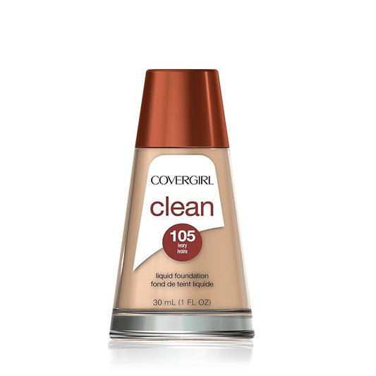 COVERGIRL Clean Makeup Foundation Ivory 105, (Pack of of 2) 1 oz