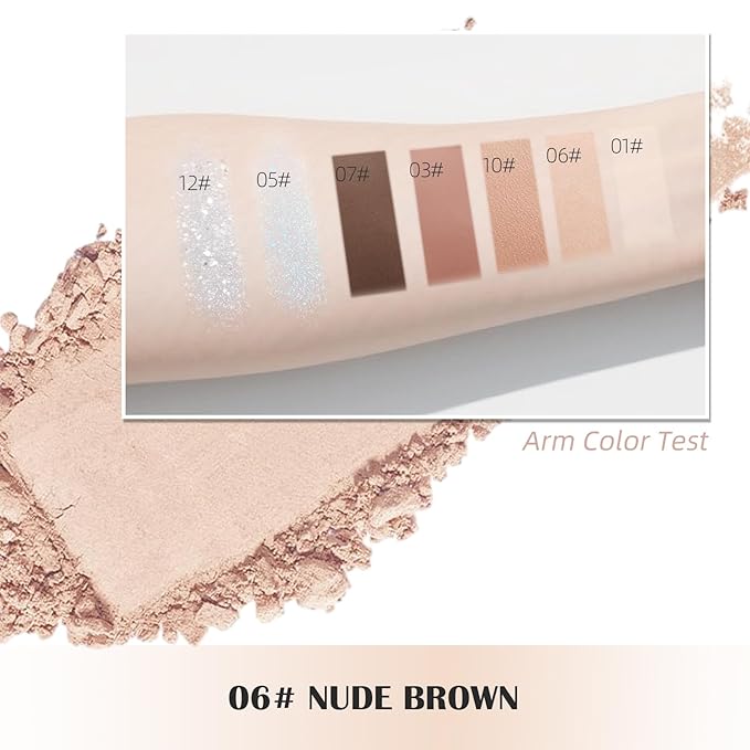 Single Matte Eyeshadow Palette, Nude Brown Eye Shadow Makeup for Women, Smooth Eye-Shadow Powder with Lightweight & Blendable Formula for Daily Eye Shadow Palette Fairy Makeup #06