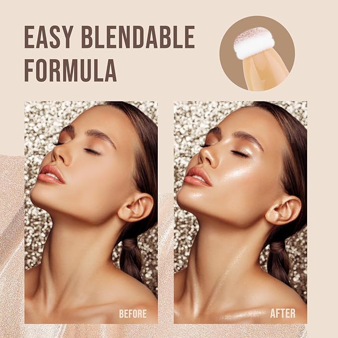 Color Nymph Makeup Highlighter Liquid Highlighters Glow Highlight Beauty Wand Moisturizing Formula Face Highlight For Beauty Sparkling Fine Texture Easy Makeup Blending Lasting - White Highlighter