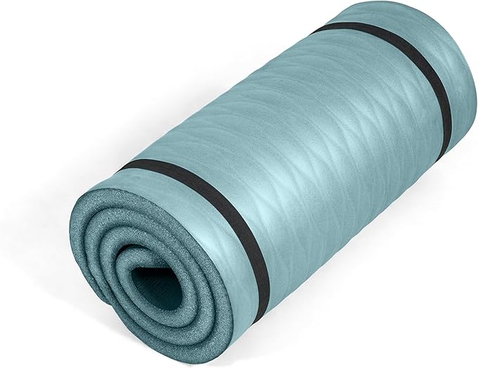 Tone Fitness 1-Inch Thick Yoga Mat | High-Density, Non-slip Exercise Mat with Carrying Strap for Yoga, Pilates, & Home Gym Workouts | Multiple Options