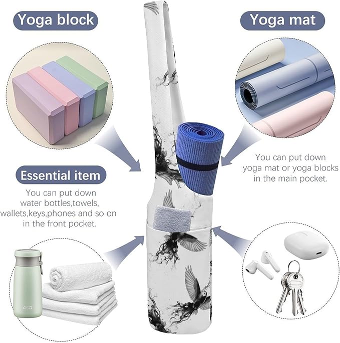 Portable Single Shoulder Yoga Mat Bag Carrier with Pocket Spacious Storage for Yoga Gym Fitness