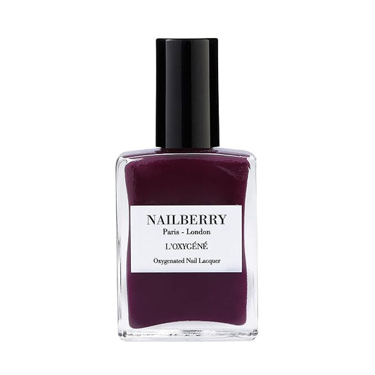 Nailberry L'Oxygéné Oxygenated Nail Lacquer | No Regrets | Rich Red Burgundy Opaque Nail Polish | UV Protected Long-Wear Nail Polish | 12-Free | Vegan | Certified Halal | Cruelty & Gluten Free | 15 ml