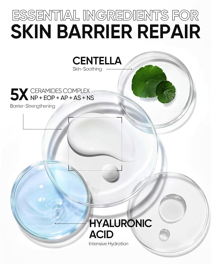 SKINTIFIC Face Moisturizer with 5X Ceramides, Hydrating Moisture Barrier Repair Cream for Oil/Dry Skin Types, Hyaluronic Acid & Centella, Daily Facial Moisturizer, Non-Comedogenic 30 g / 1 fl. oz.