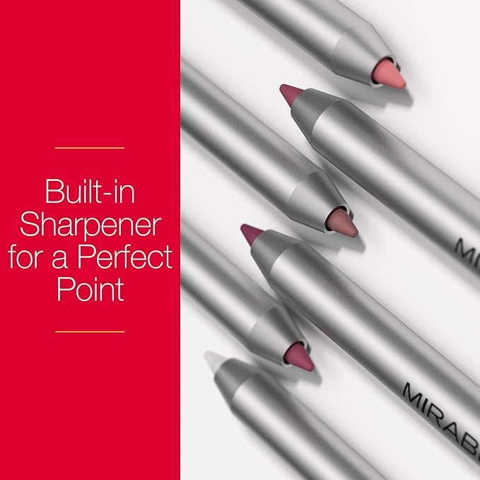 Mirabella Line & Define Lip Definer Lip Pencil, Smoothing & Moisturizing Retractable Lip Liner with Long-Lasting & Ultra-Creamy Formula, Antioxidants Vitamin C & E, & Built-In Sharpener - Sexy