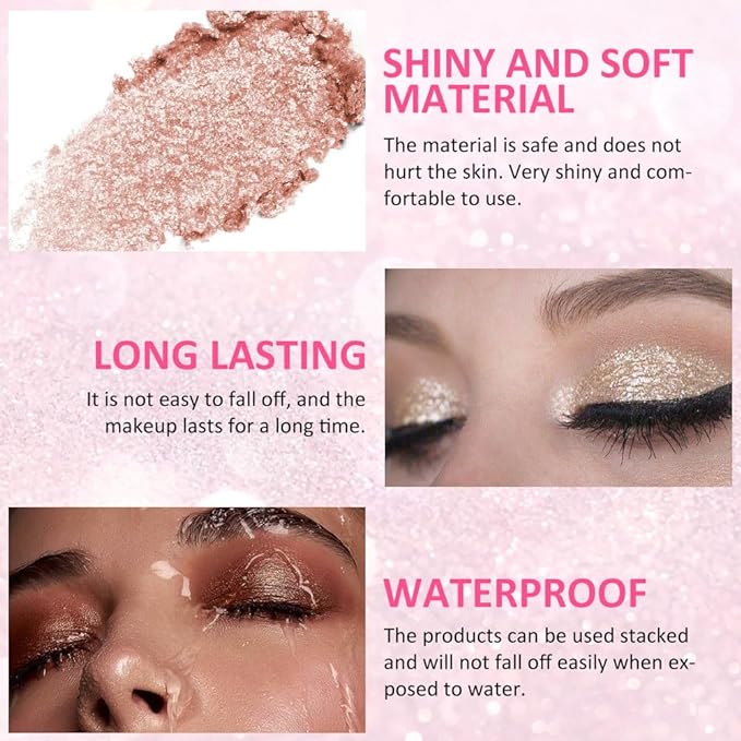 4 Colors Highlight Pink-Purple Eyeshadow Palette, SHANY Cosmetics