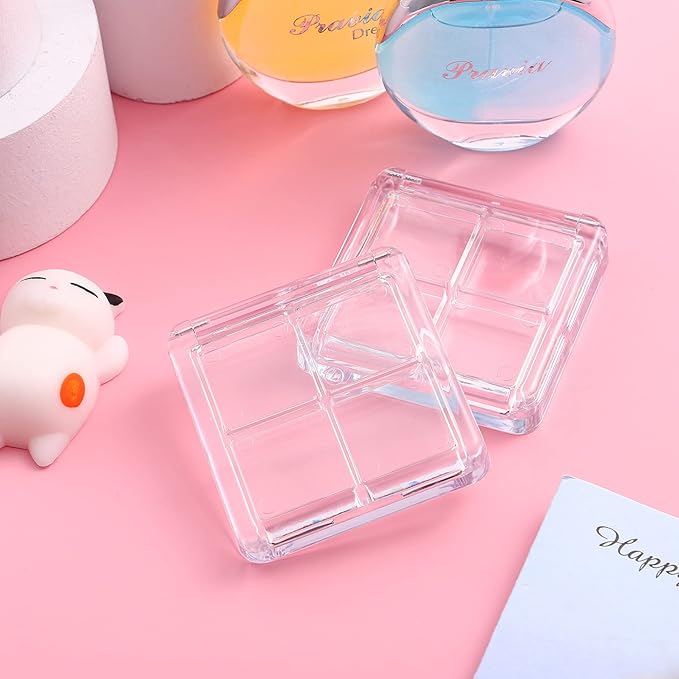 Beaupretty 10 Pieces Empty Eyeshadow Pallet 4 Grids