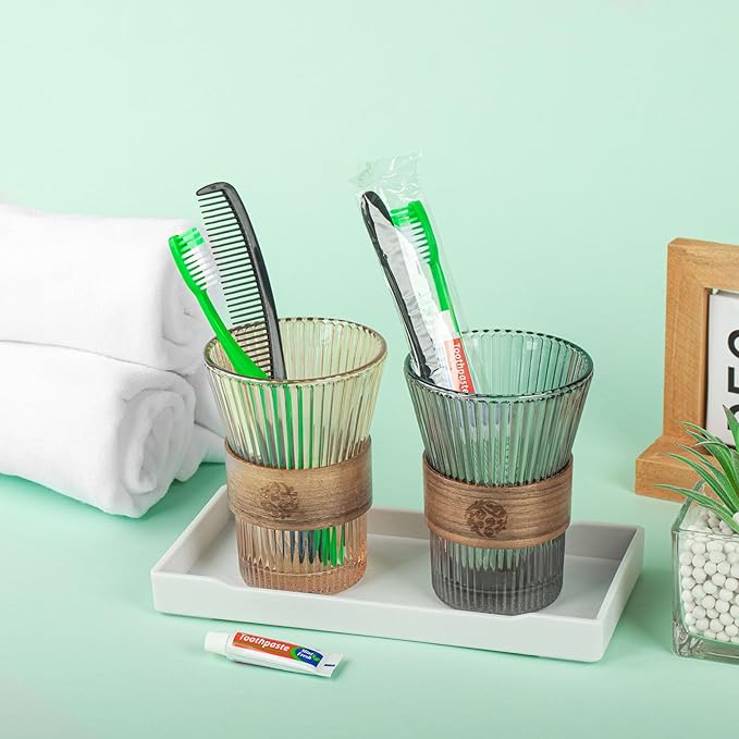 Green Disposable Toothbrushes with Toothpaste and Comb - Pack of 30,Individually Wrapped Single Use Travel Toothbrushes Kit Bulk for Homeless,Guests,Hotel