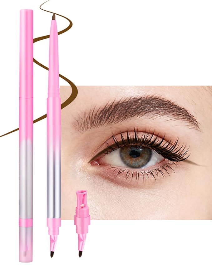 Brown Gel Eyeliner Pencil for Older Women, Waterproof & Smudge Proof Eyeliner with Sharpener & Brush, Retractable Matte Cream Gel Eye Liner Pencil Facial Makeup Gift for Mature Women, Girls 03 Brown