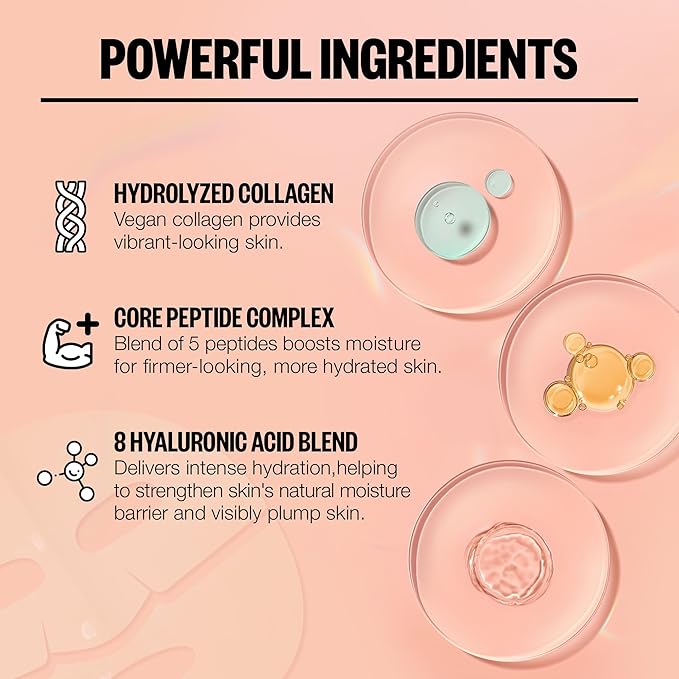 PEACE OUT Overnight Bio-Collagen Recovery Face Mask, Hydrating Overnight Sheet Mask with Vegan Collagen and Hyaluronic Acid, Helps Calm and Restore Skin, 1 Count