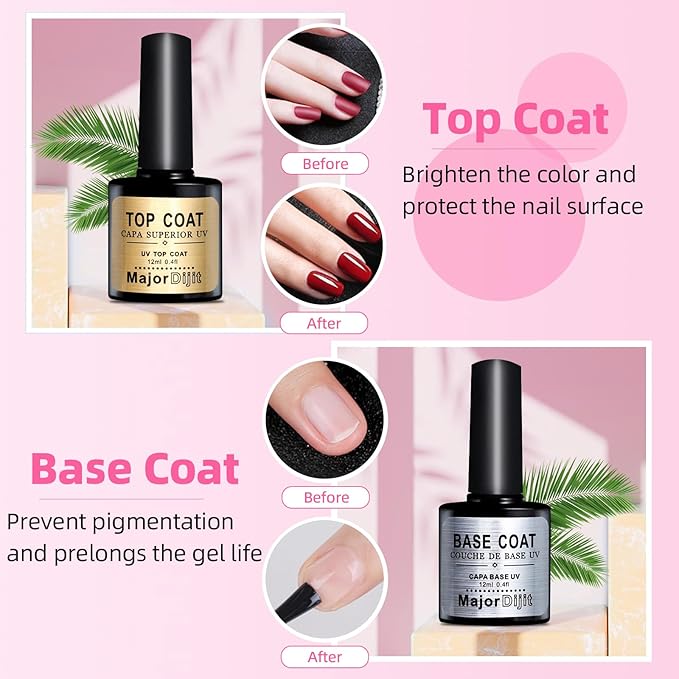 Major Dijit Complete Acrylic Nail Starter Kit with LED Lamp, 12 Colors Powder Acrylic Liquid Base/Top Coat Primer Electric Drill – DIY Nail Art Tools for Home & Salon