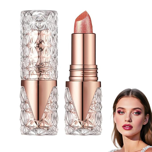 Diamond Glitter Lipstick, 2025 New Velvet Glow Lip Gloss Waterproof Non-sticky Creamy Lipcolor,Long-Lasting Moisturizer Lip Balm with Sparkling Finish Hydrating Lip Stains (C06)
