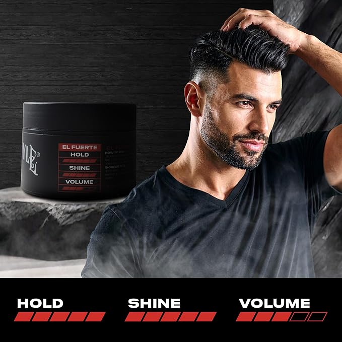 Papichulo Style Deluxe Pomade “El Fuerte” – Strong Hold, High Shine, Adds Volume – Water-Based, Flake-Free, Easy Washout, Paraben-Free – Made in USA - 4 oz