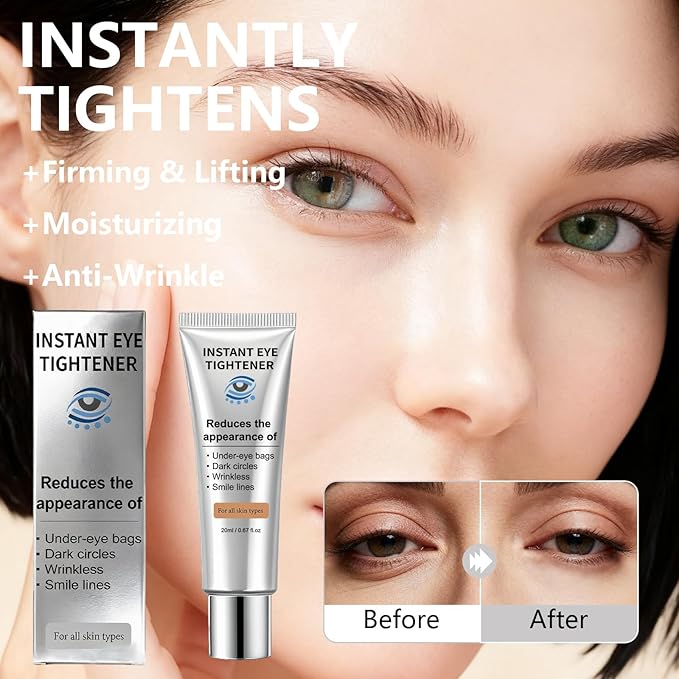 Instant Under Eye Lift Serum - Anti-Aging Formula for Under Bags and Wrinkles, Temporary Eye Tightener Cream Firming Primer Visibly Improves Dark Circles, Fine Lines & Crow's Feet, 1 PC, 0.7 Fl.Oz