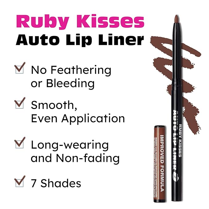 Ruby Kisses Auto Lip Liner Pencil, Long Lasting, Lip