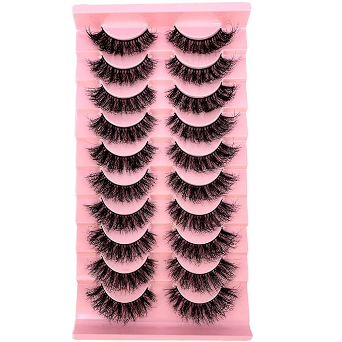 HBZGTLAD Soft Mink Eyelashes 3D Curl Winged End Eye Elongated Fake Lashes Thick Handmade Natural False Eyelash Messy Cross Lash Wholesale (WF81#)