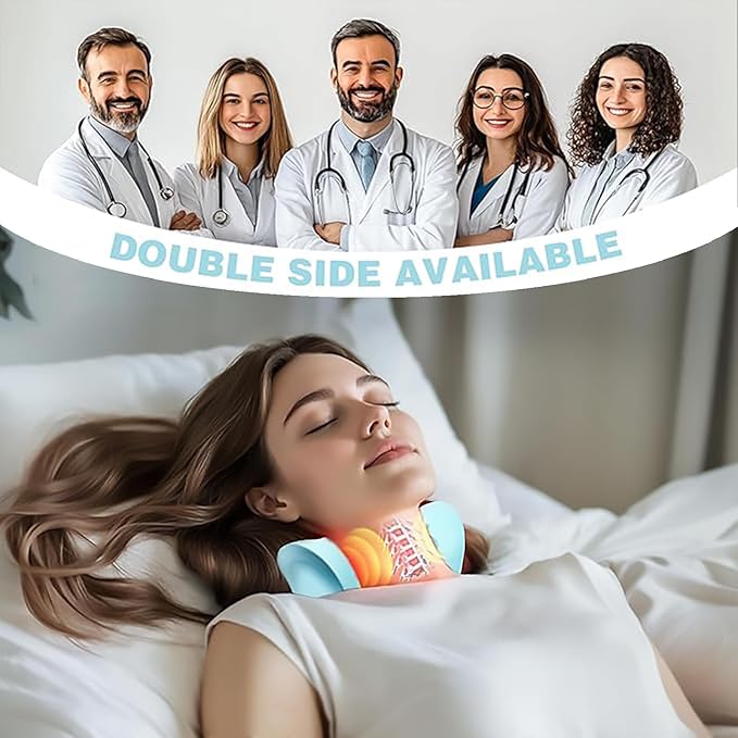 2026 New Neck Massager for Pain Relief and Muscle Relaxation, Portable Neck and Shoulder Relaxer, Electric Pillows with Heat, 26° Angle Cervical Traction Device at Home & Office