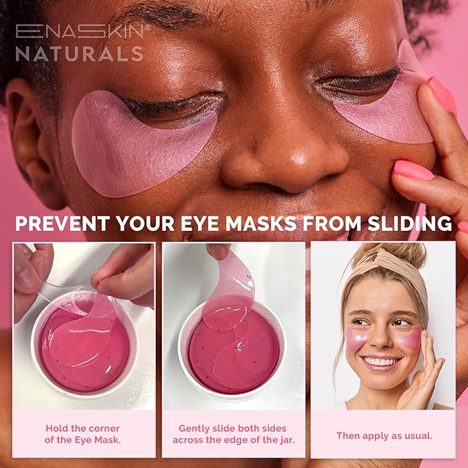 Under Eye Patches for Dark Circles: Caffeine Gel Masks for Puffiness Undereye Bags Wrinkles - Instant Brightening Moisturizing Skin Treatment Pads - Gift for Mom Traveler Night Worker, 30 Pairs (Pink)