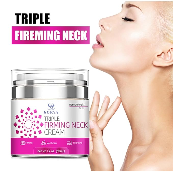 Neck Firming Cream - Natural Anti-Aging Facial Moisturizer with Retinol Collagen & Hyaluronic Acid - Day & Night Anti-Wrinkle Cream - Firming, Hydrating Face Cream