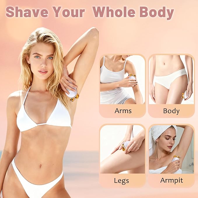 5-in-1 Electric Razors for Women, Facial Hair Remover & Women’s Shaver for Legs with 5D Floating Head, Waterproof Rechargeable Body Shaver Lady Trimmer, Travel Razor Kit for Sensitive Skin/Bikini Line