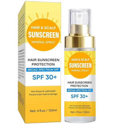 Scalp Sunscreen Spray, Hair Sunscreen Spray SPF 30 for Color Fade & Dryness, Prevent Harmful UV Rays, Scalp Not Greasy & More Comfortable, 120ML