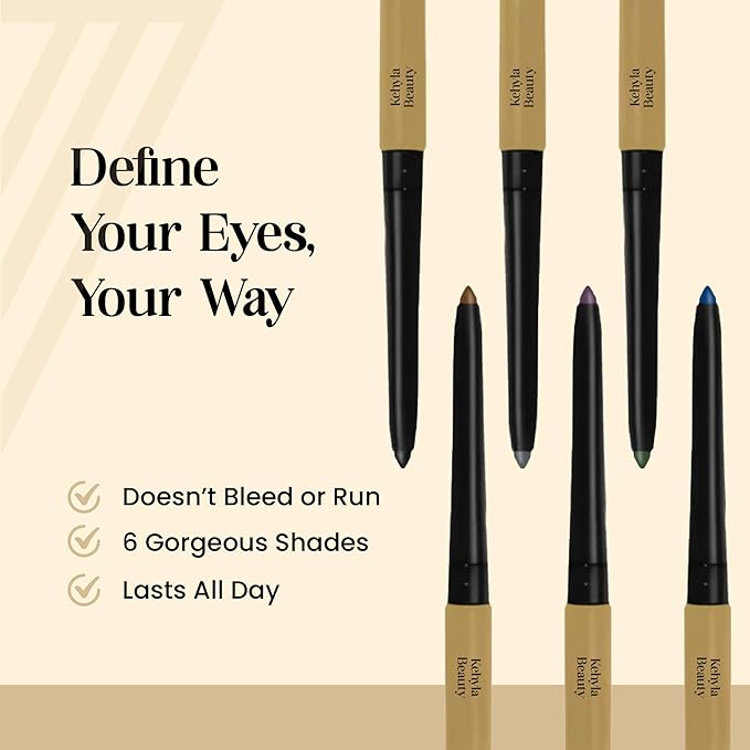 Kehyla Beauty™ Eyeliner for Older Women, Gel Cream Pencil with Soft Glide Formula, Smudge-Proof Long-Lasting Eye Liner for Smooth Precision and All-Day Definition