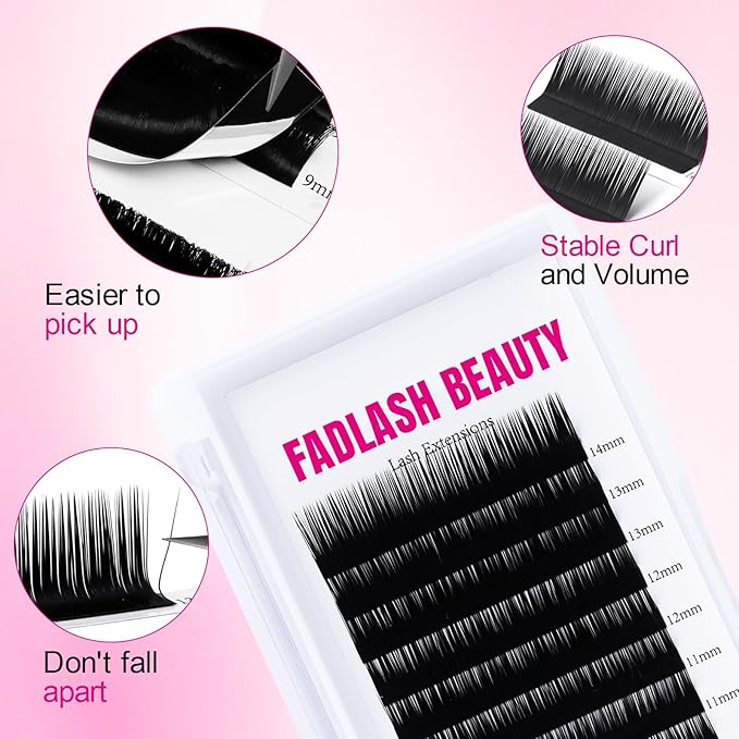 Lash Extension 0.15 L Curl 8-14mm Individual Lashes Mixed Tray Classic Lash Extensions Premium Silk Matte Dark Eyelash Extensions Professional Supplies(0.15-L,8-14mm)