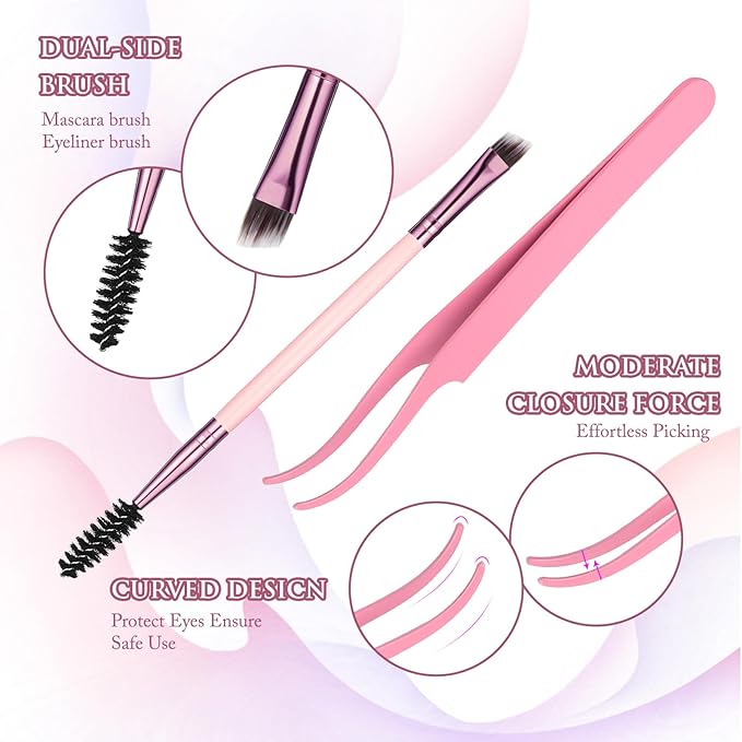 Lash Clusters Kit with 2X Bond&Seal 3 Styles 760Pcs Clusters Lashes Extension Volume Soft Eyelash Extension Kit 80D+100D D Curl Wispy Natural DIY Individual Lash Clusters Kit Box for Beginners