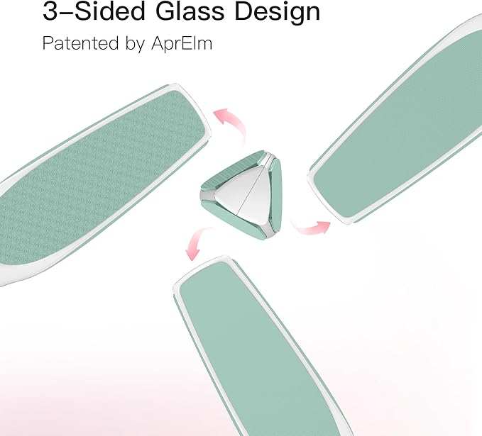 3-Sided Nano Glass Foot Callus Remover, Professional 3-in-1(Coarse, Medium, Fine) Foot File, Pedicure Tools for Feet Hard Skin Smooth Polishing (Turquoise)