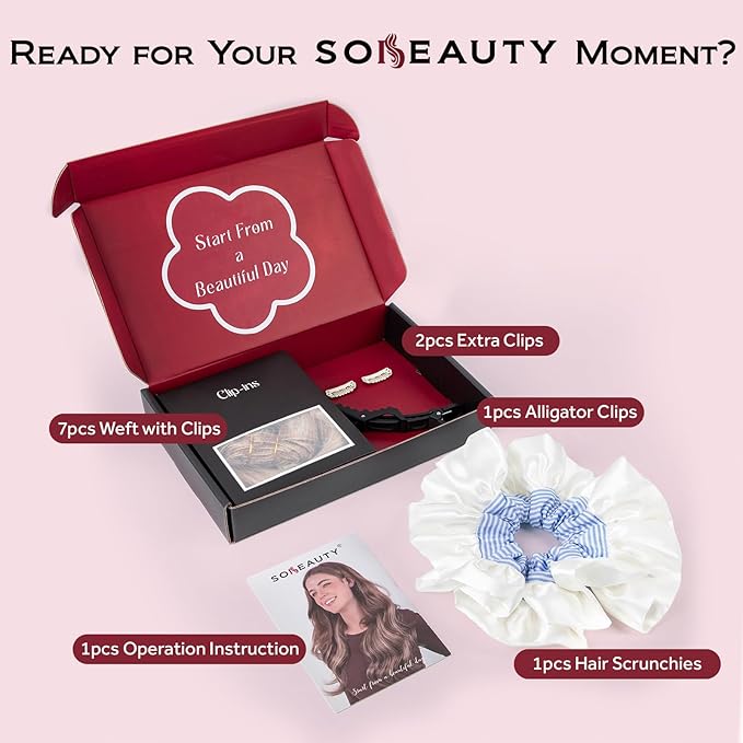 Clip in Hair Extensions Real Human Hair, Silky Remy Hair Extensions Clip Ins, Salon Quality Natural Human Hair, Light Blonde Highlighted Golden Blonde #P16/22 18Inch 120G 7PCS