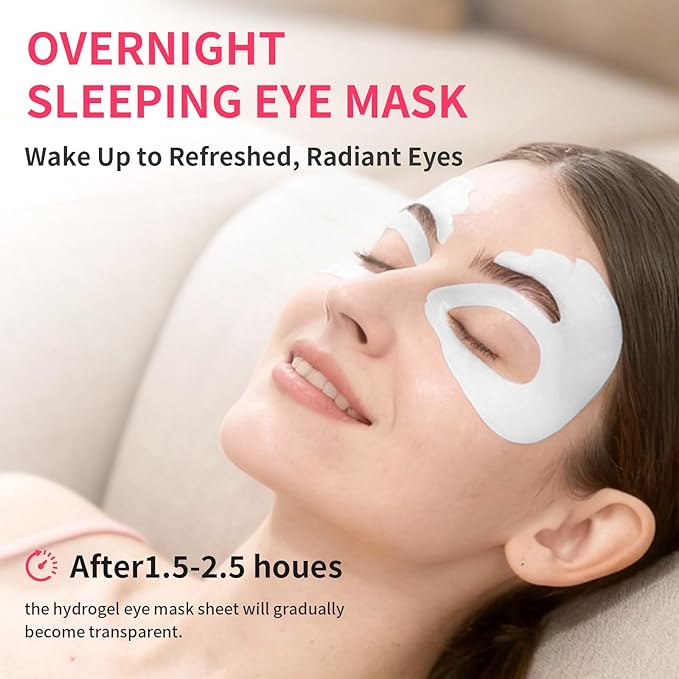 SPODARE OK Shape Eye Masks, 360° Fit Under Eye Patches with Caffeine and Collagen, Firming & Hydrating Eye Mask for Dark Circles and Puffiness, Self Care Gifts for Women - 18 Pairs, Mystery White
