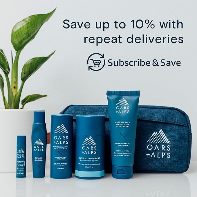 Oars + Alps Superfoliant Exfoliating Men's Bar Soap, Dermatologist Tested and Made with Clean Ingredients, Travel Size, 6 Pack, 6 Oz Each