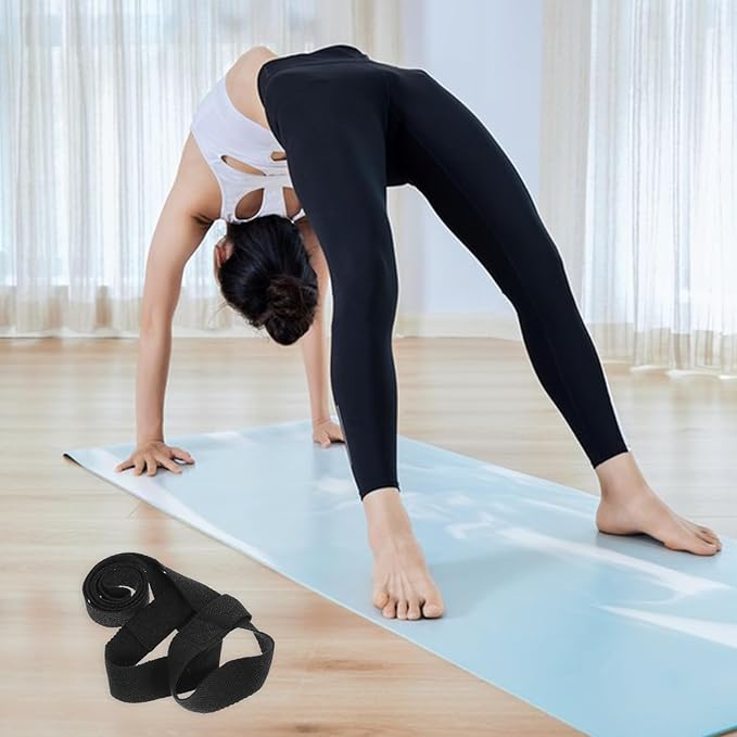 2pcs Adjustable Yoga Mat Strap Carrier Black Sturdy Yoga Mat Holder Sling for Carrying and Storing Suitable for Travel and Gym Use