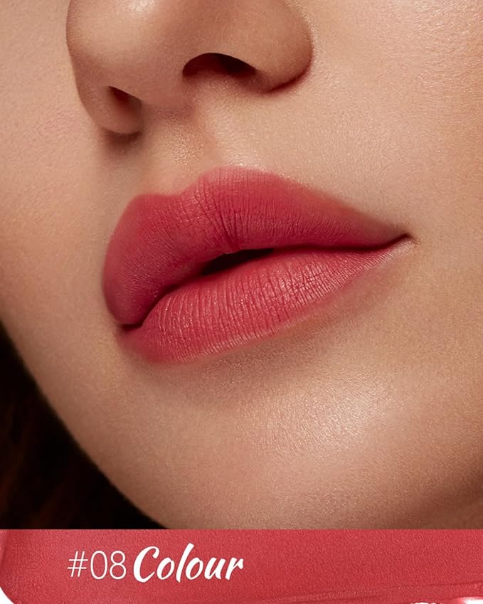 8 Colors High Pigmented Smooth Matte Lip Liner Pencil, Waterproof Velvet Lipstick Pen, Professional Lip Liner for Girls and Women (08)