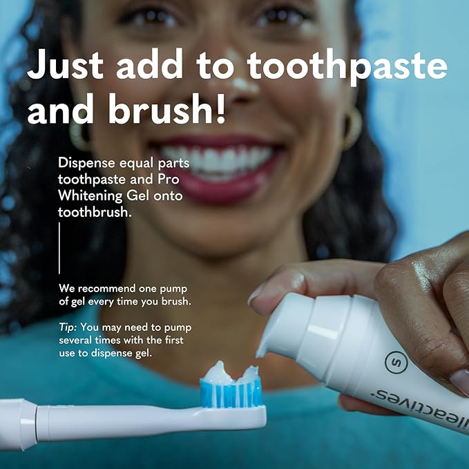 Smileactives Teeth Whitening Gel, Clinical-Grade Hydrogen Peroxide for Long Lasting White Teeth – Simply Add to Toothpaste to Permanently Remove Coffee Stains & More, 2 oz