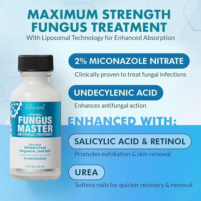 Ebanel Athletes Foot Treatment Extra Strength, Antifungal Cream for Foot Fungus, with Miconazole, Undecylenic Acid & Tea Tree Oil, Fast Itch Relief, Treats fungal Infection Leading to toenail Fungus