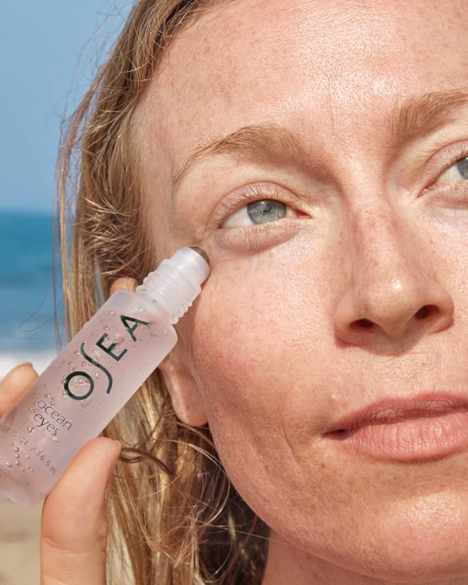 OSEA Ocean Eyes® Age-Defying Eye Serum - For Dark Circles, Puffiness - Cooling Roller Ball Applicator - Hyaluronic Acid, Peptides - Clean Skincare - Vegan & Cruelty-Free Anti-Aging Under Eye Treatment