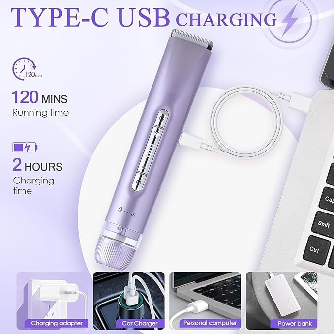 Bikini Trimmer for Women Dual Head Electric Razors IPX7 Waterproof, Electric Shaver for Facial Private Hair, Anniversary Birthday Christmas Gifts for Women self Care, Stocking Stuffers for Teen Girls