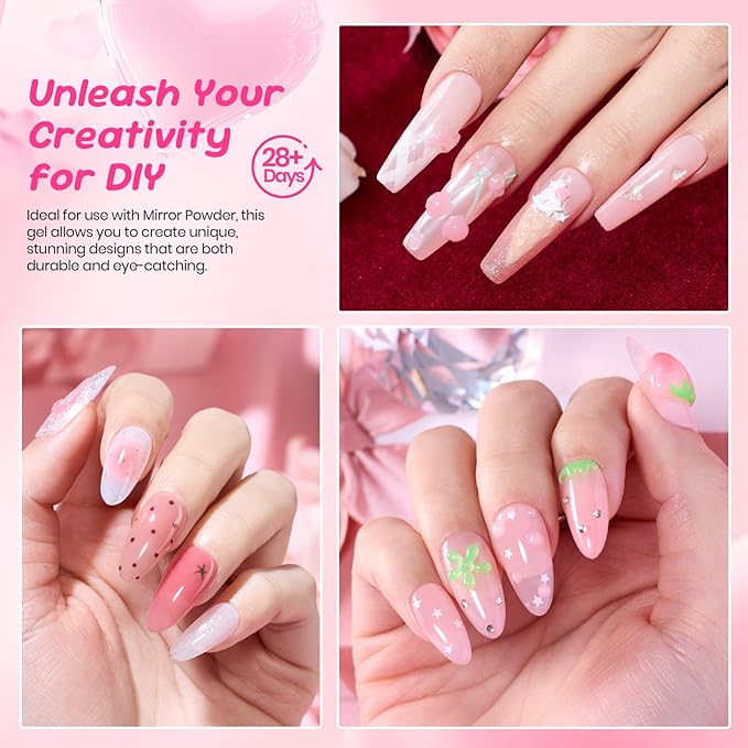 Beetles Valentine’s Limited Pink 3D Nail Sculpting Gel for 3D Gel Nail Art, 15ml Professional Pink Sculpt Gel, No Wipe U V/LED Cure, Easy One-Step Shaping, Pink Nail Gel for DIY Salon Gifts for Women