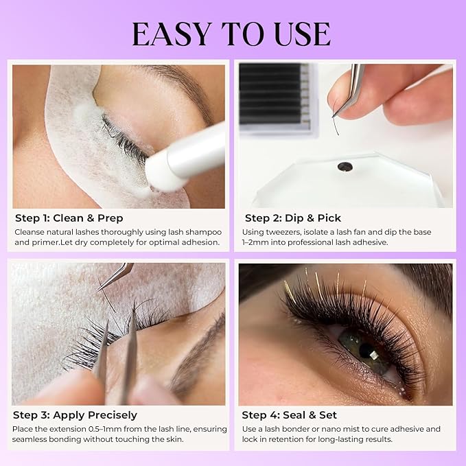 Eyelash Extensions, Mink Lash, Volume & Classic Lashes for Professionals, J/B/C/CC/D/L/M Curl, 4-15mm Length, Soft Korean PBT Fiber, 16 Rows Lash Tray (Gold Rose-CC-0.07-8-15mm)