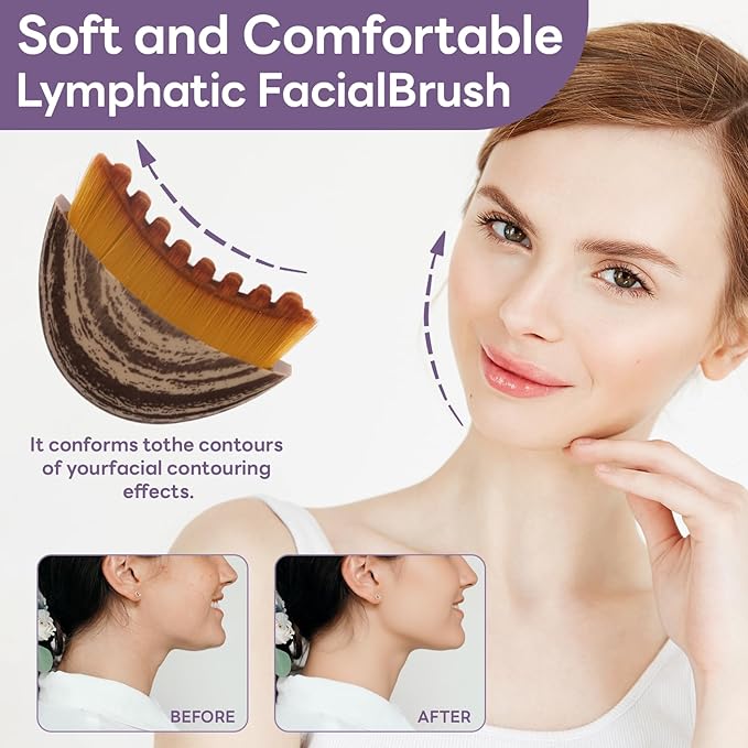 2pcs New Lymph Contour Facial Brush, Facial Lymphatic Drainage Massager, for improving Skin Luster, Facial Dryness Brush, can Relieve Fatigue, Enhance Temperament and Shape The face
